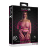 Ouch! Glow Bustier et Robe Filet Épaules dénudées Rose Fluo